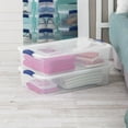 thumbnail image 3 of Sterilite 32 Liter Latch Box, Clear Plastic Storage Bin with Lid, Blue Latch -  6 Pk, 3 of 6