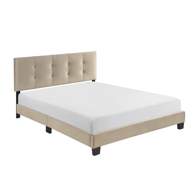 Lexicon Lit Plateforme Grand en Velours Newberry, Brun Pâle