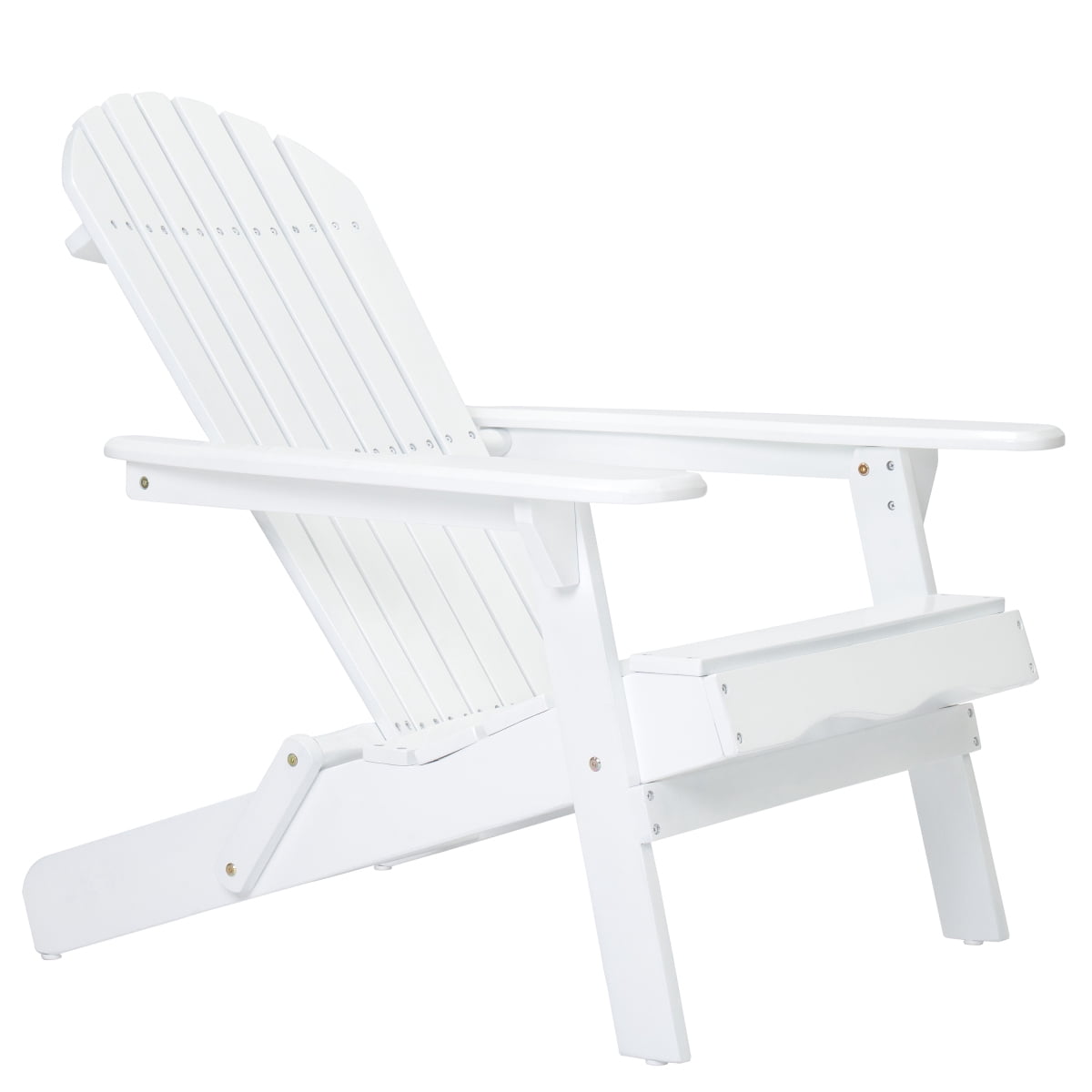 ZHICHUN  Malibu Rustic Acacia Wood Folding Adirondack Chair Weather Resistant Outdoor Slatted Lounge Chair for Patio Garden and Backyard