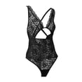 thumbnail image 5 of Women One Piece Lingerie Deep V Lace Bodysuit Plus Size, 5 of 8