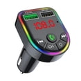 thumbnail image 1 of Lumière Ambiante Bluetooth 5.0 Émetteur FM Lecteur MP3 Sans Fil Mains Libres Récepteur Audio Charge Rapide USB Disque TF U, 1 of 1