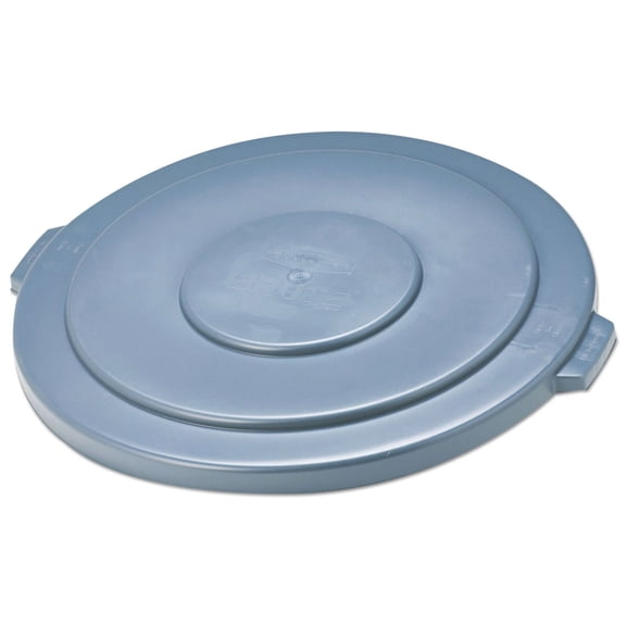 Rubbermaid Commercial Prod. Round Flat Top Lid, For 55 Gal Round Brute Containers, 26.75" Diameter, Gray Rcp265400gy