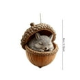 thumbnail image 3 of Forest Animal Acorn Ornament - Handmade Hanging Decor With Random Color String, Perfect for Christmas Trees, Mantels & Rustic Festive Home Decor, 3.15in/8cm, H, 3 of 4