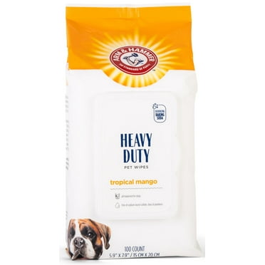 Arm & Hammer Heavy Duty Multi-Purpose Dog Wipes with Tropical Mango Scent, 100 Count