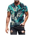 thumbnail image 1 of European And American Round Neck Casual Ethnic Style Retro Printed Short Sleeve T-shirt Top 3XL, 1 of 5