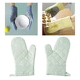 thumbnail image 4 of 2 uds., para horno calientes, guantes anticalor para hornear, almohadil para horno, alfombril de aismiento para microondas, utensilios Verde Soledad guante de cocina, 4 of 10