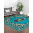thumbnail image 3 of Rugs.com Amaya Collection Rug – 8 Ft Square Turquoise Medium Rug Perfect For Living Rooms, Kitchens, Entryways, 3 of 7