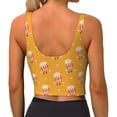 thumbnail image 3 of Vsdgher Cute Popcorn Print Women Sleeveless Athletic Tank Top Built-in Bra Camisole Sports Vest for Yoga Running Fitness Exercise with Removable Pads, 3 of 8