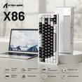 thumbnail image 2 of ATTACK SHARK X86 75% Wireless Gasket Mechanical Keyboard with Knob, CNC Aluminum Turd, 3 Mode Connectivity,82 Key Hot Swappable,Custom Linear Switches RGB Gaming Keyboard for Win/Mac/Linux-Milk White, 2 of 10