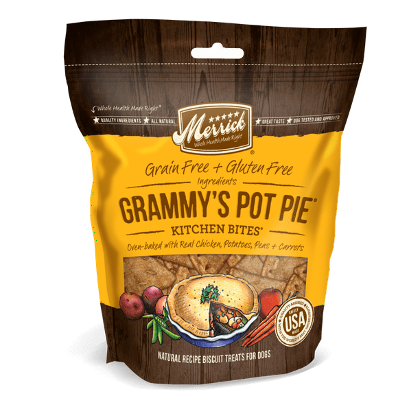 Merrick Kitchen Bites Grain-Free Grammy's Pot Pie Dry Dog Treat, 9 oz ...