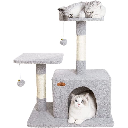 Upgraded Cat Tower for Indoor Cats - Sinda 30.4 inch Tall Cat Tree,Cat ...