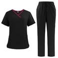 thumbnail image 4 of LYMAYTER V-Neck Nursing Uniforms for Womens Fallow Quick-Dry Medical Uniform Set for S-XXL, 4 of 8