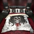 thumbnail image 4 of White Goth Bedding Set, Comforter or Duvet, Vampire Medusa, Gothic Bed Cover,, 4 of 10