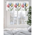 thumbnail image 5 of Tulips Valances for Windows Colorful Floral Abstract Flowers Spring Summer Valance Rod Pocket Light Filtering Short Window Treatments Curtains for Kitchen Bathroom Living Room Bedroom, 60 x 18 Inch, 5 of 7