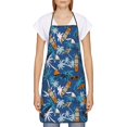 thumbnail image 2 of Naloa 1Pack Adjustable Bib Apron Waterdrop Resistant Cooking Kitchen Aprons for Women Men Chef, Hawaiian Style Print, 2 of 5