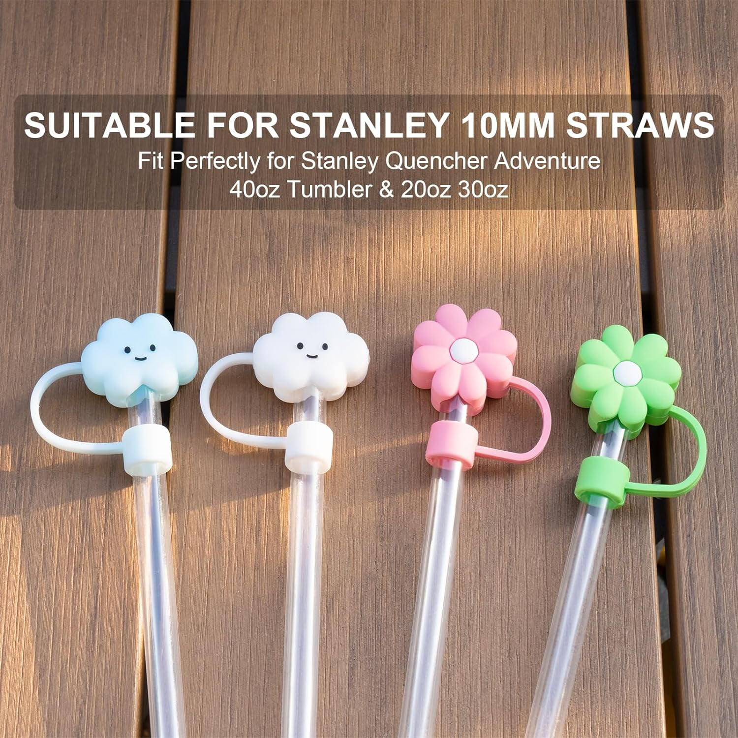 送料無料4Pcs 0.4in Diameter Cute Silicone Straw Covers Cap for Stanley Cup, Dust-Proof Drinking Straw Reusable Straw Tips Lids並行輸入 | Velaco 4 Pcs 0.4in⁄10mm Diameter Silicone Straw
