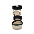 thumbnail image 5 of BLISSFUL STEP Women's Platform Slingback Ankle Strap Espadrille Wedges Heel Sandals, 5 of 6