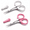 White+Pink, variant on Small Stainless Steel Eyebrow Grooming Scissors Set with High Precision Tip for Trimming Eyelash Extensions with Safety Case