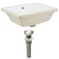 thumbnail image 1 of 18.25-in. W Rectangle Bathroom Undermount Sink Set In White - Brushed Nickel Hardware - Overflow Drain Incl. AI-24791, 1 of 8
