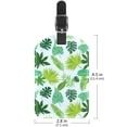 thumbnail image 6 of Square 2Pack PU Leather Exotic Green Leaves Cruise Luggage Tag with Privacy Cover and Name ID Tag for Travel Handbags Backpacks Luggage Tags, 6 of 6