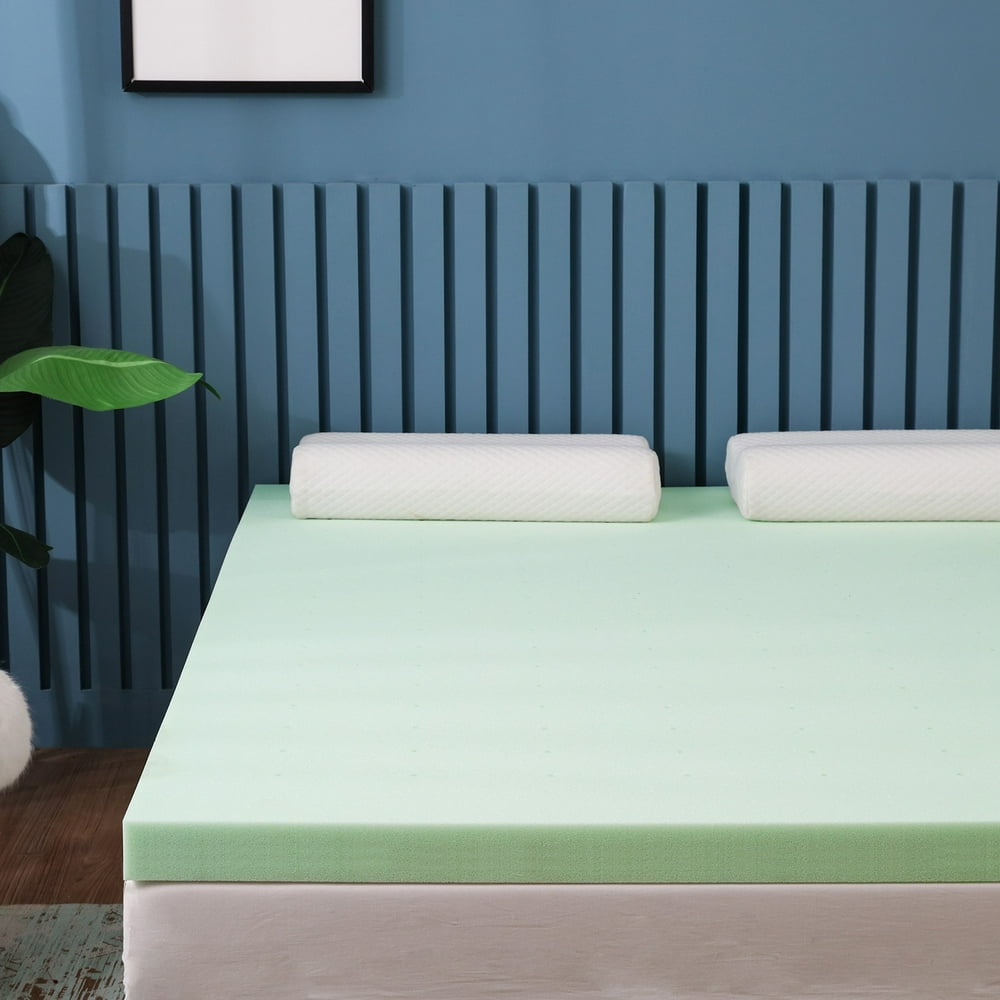 BLUKIDS 3 Inch Memory Foam Mattress Topper,Natural Pressure Relieving