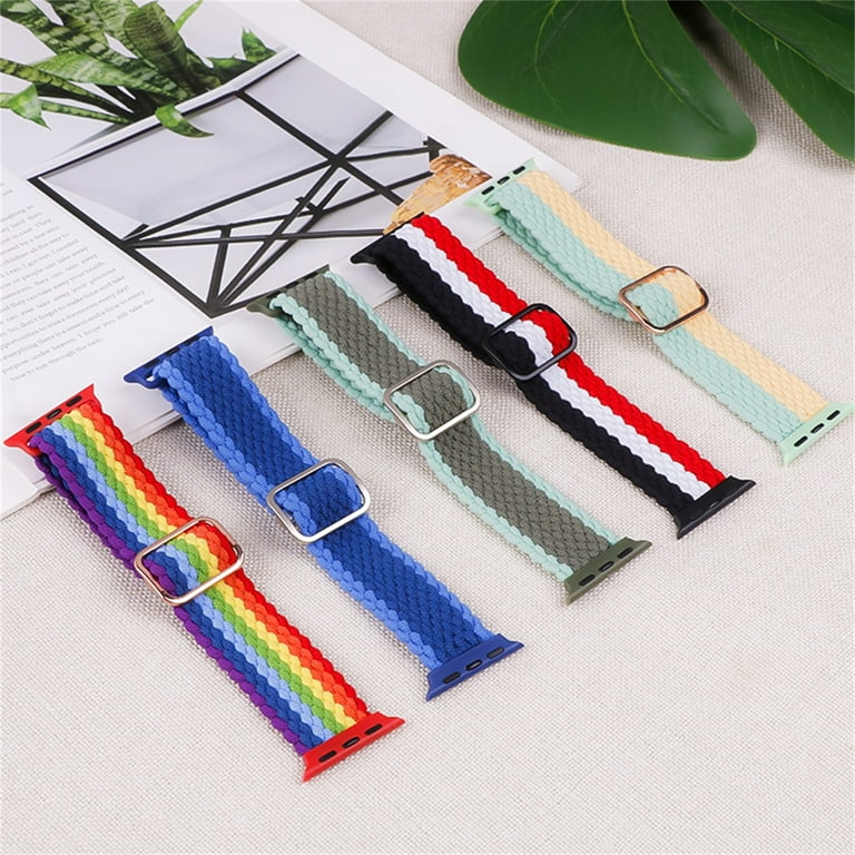 Braided Solo Loop for Apple Watch Band 44mm 40mm 45mm 41mm 38mm 42mm Adjustable Elastic Nylon Bands for iWatch Series 3 4 5 se 6 7 strap pride edition Walmart