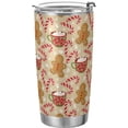 thumbnail image 4 of Christmas Tumbler Gingerbread Snowflake Candy Insulated Coffee Cup Beverage Container Office Travel Mug with Straw and Lid 20oz Holiday Back to School Gift, 4 of 6