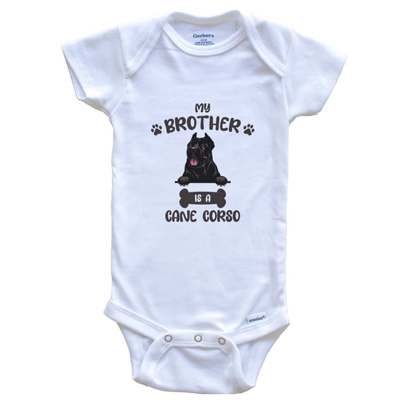 My Brother Is A Cane Corso Cute Dog Breed Baby Bodysuit, 0-3 Months White