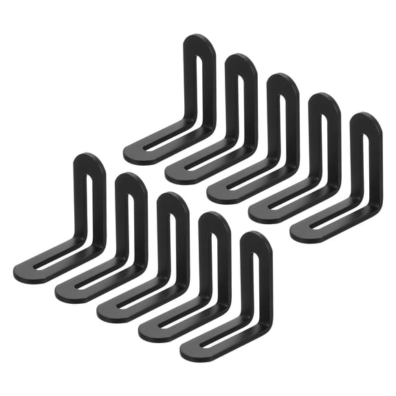 Uxcell 10Pack Adjustable L-Shape Corner Brace with Slot, 2.28" x 2.28" Bracket, Black