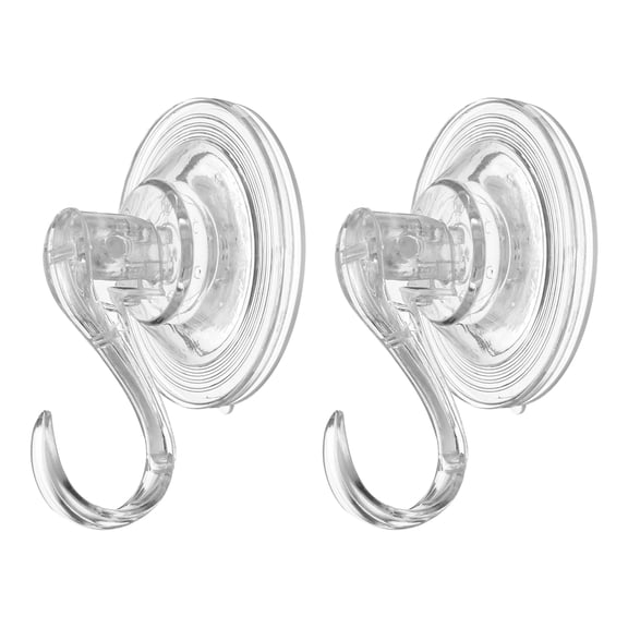 Uxcell 2 Pieces Suction Cup Hooks 3.54" Waterproof Vacuum Shower Hook Load 6.6 lbs, Clear