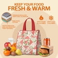 thumbnail image 5 of Pioneer Flower Floral Print Pattern Insulated Lunch Bag for Women & Adults,Large Portable Soft Cooler Lunch Bag,Thermal Food Storage Tote with Pearl Cotton,8.66L,8.75x5.75x9.5 Inch, 5 of 6