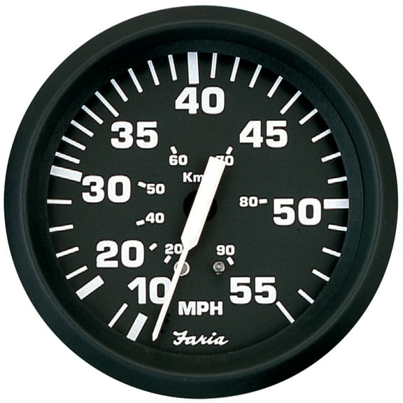 Faria Beede Instruments - Faria Euro Black 4" Speedometer - 55MPH (Mechanical)