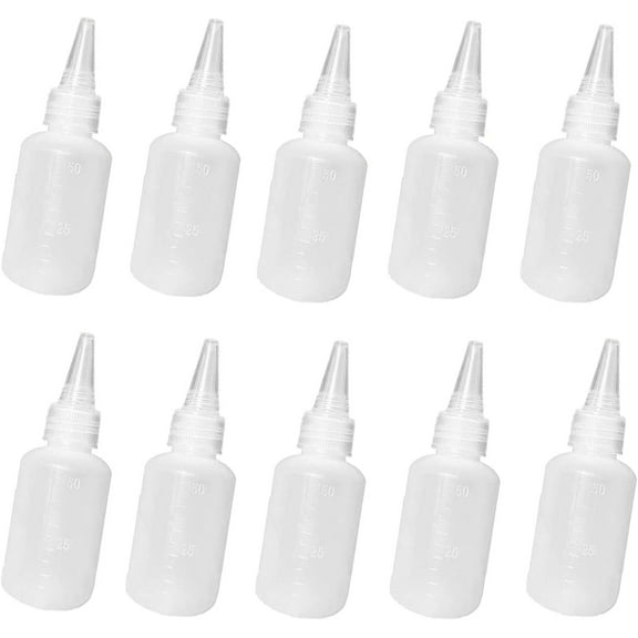 10 Pcs Mini Sauce Bottles - 50ML Squeeze Dispensing Containers for Sauce, Lotion, Diy Crafts