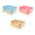 thumbnail image 3 of Billuyoard Práctica caja de inodoro con rejilla, orinal, entrenador, caja de inodoro de esquina ligera y portátil, duradera Aseo de mascotas beige, 3 of 6