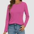 thumbnail image 4 of FAIWAD Long Sleeve Shirts for Women Crew Neck Ruched Slim Fitted Tops Casual Office Work Trendy Clothes, 4 of 8