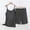 Gray plus size shorts set a1, variant on Cagogo Women Plus Size 2 Piece Shorts Set Casual Striped V Neck Tank Top Elastic Waisted Lounge Sets Summer Cruise Outfits Loose Sleeveless Tops Comfy Matching Airport Travel Clothes, White M