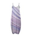 thumbnail image 4 of Vestido largo de playa ajustado con estampado Floral a rayas sin mangas con cuello en V y cintura media a la moda para mujer Pompotops  ghjkhdj7204, 4 of 5