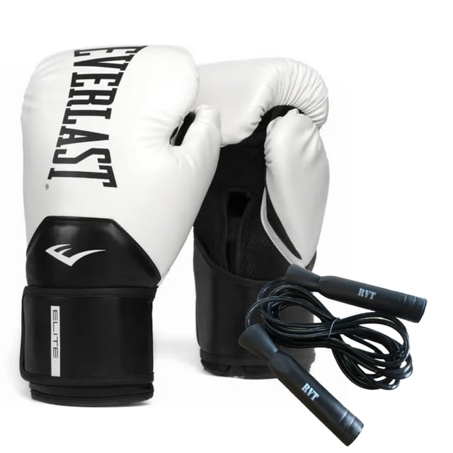 Kit de Box Everlast Elite 2 Blanco 14 OZ + Cuerda para Saltar