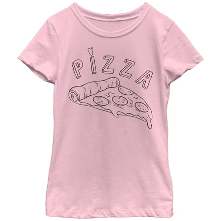Girl s Lost Gods Pizza Doodle Graphic Tee Light Pink X Large