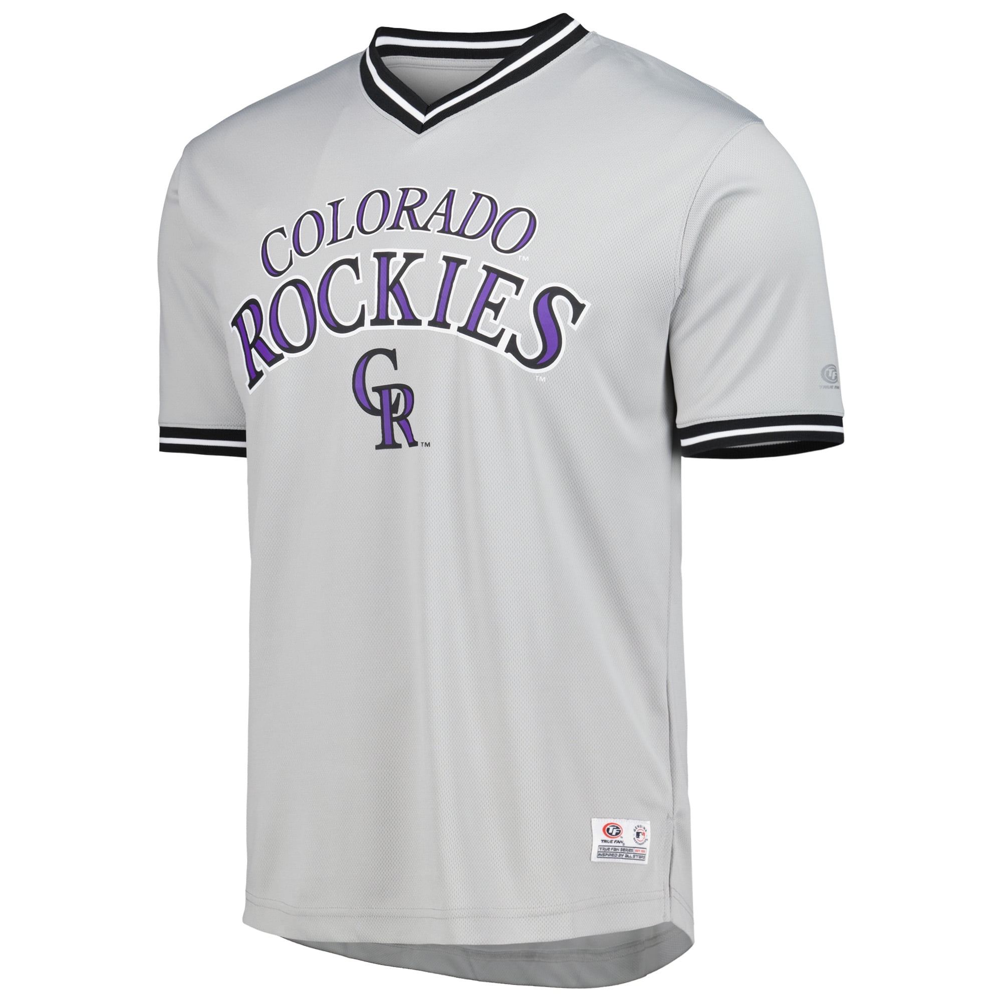 Men's Gray Colorado Rockies V-Neck Jersey 