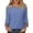 11# Blue, variant on Womens Top 3/4 Sleeve T-shirts for Women Casual Crew Neck Three Quarter Length Sleeve Solid Fashion Loose Pullover Dark Blue M