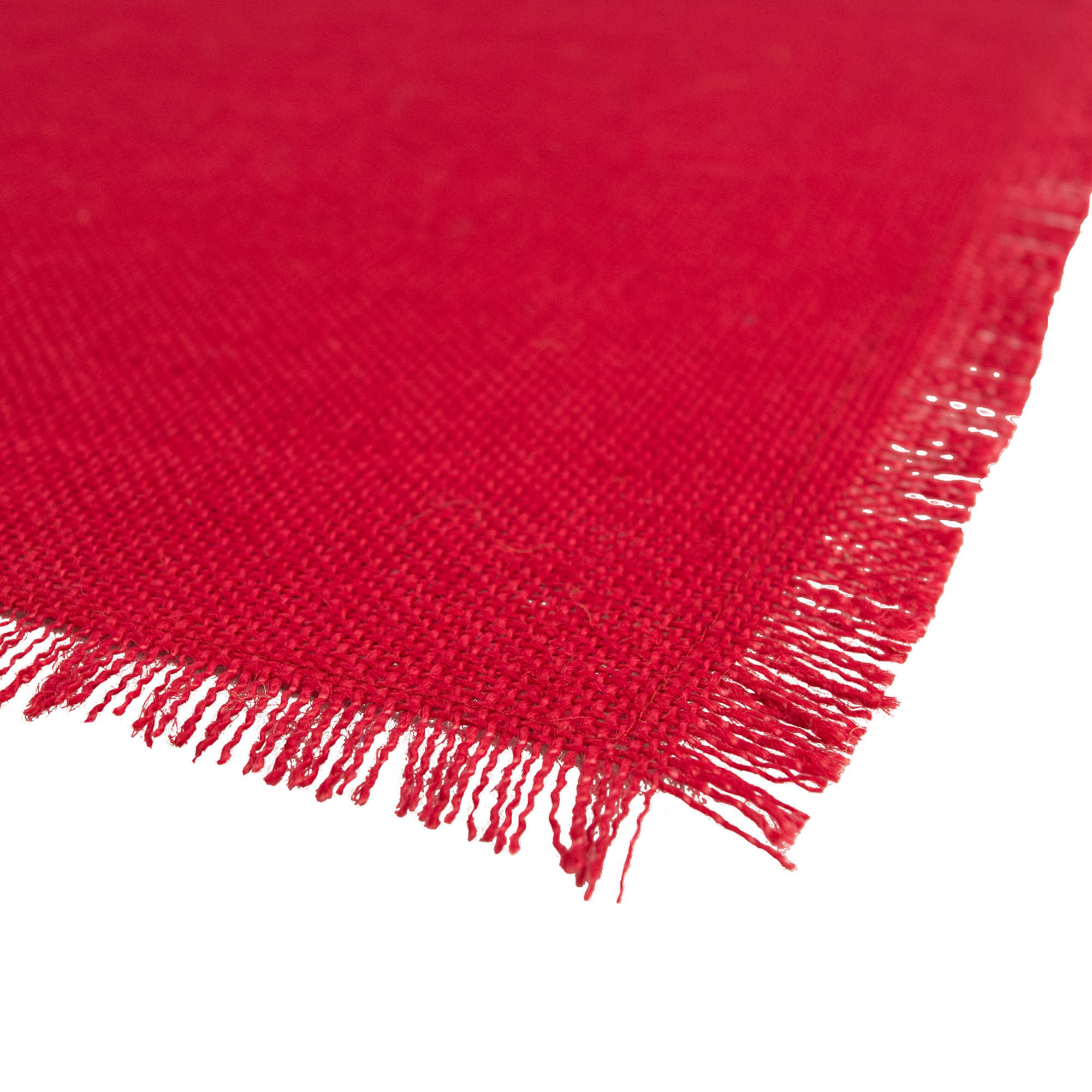 DII Jute Solid Placemat Set 6/6, Tango Red, 13x19"