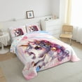 thumbnail image 4 of Unicorn King Bedding Sets 3 Piece Rainbow Unicorn Comforter, Cute Cartoon Unicorn Quilt Comforter Unicorn Room Decor, 4 of 7