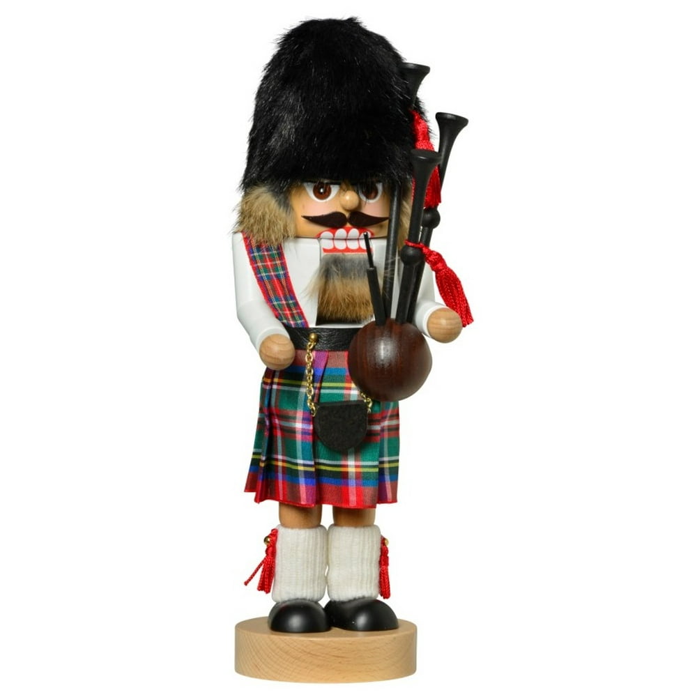 KWO Scottish Man with Bagpipe German Wood Christmas Nutcracker Scotland