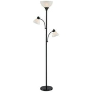 360 Lighting Bingham Modern Torchiere Floor Lamp with Side Lights 71 1/2 Tall Black Metal White Shade for Living Room Reading Bedroom Office House