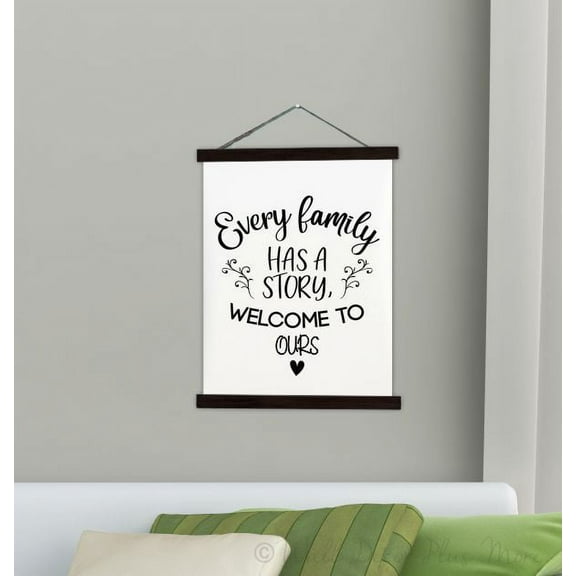 Black Wood & Canvas Wall Decor Hanging Every Family Has a Story Wall Décor Art Sign Large 19x24-Inch