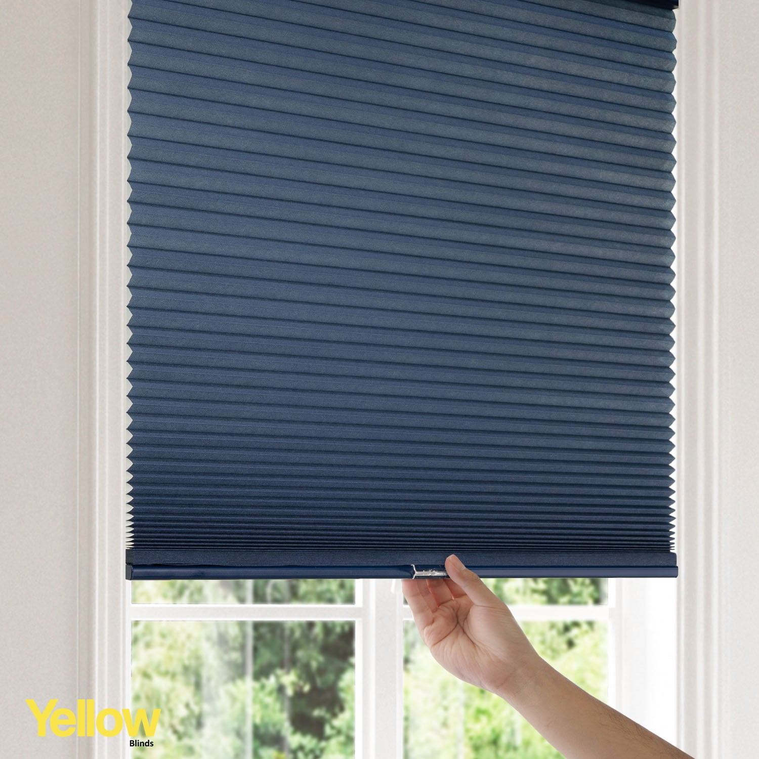 Yellow Blinds Cordless Light Filtering Honeycomb Cellular Shade Skyline Ocean - 65.75"W X 48"H