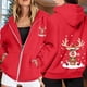 thumbnail image 2 of WILLBEST Sudadera de Mujer con Estampado Navideño, Cremallera, Manga Larga, Bolsillo, Cordón Ajustable, Estilo Casual con Capucha 2223 X-Grande, 2 of 8