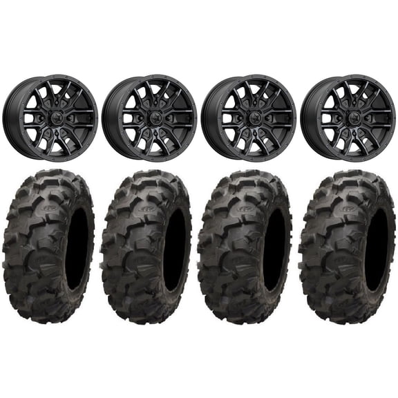 MSA Fang 14" Wheels Black 30" Blackwater Tires Polaris RZR XP 1000 / PRO XP / Ranger XP 900/1000