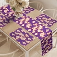 thumbnail image 2 of Ambesonne East Table Runner & Placemats, Indonesian Batik Hippie, Placemat 4 pcs + Runner 16"x90", Vermilion Purple, 2 of 2